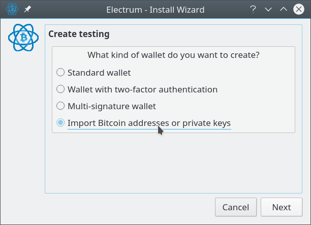 Step 5: Transfer into the Electrum Wallet
