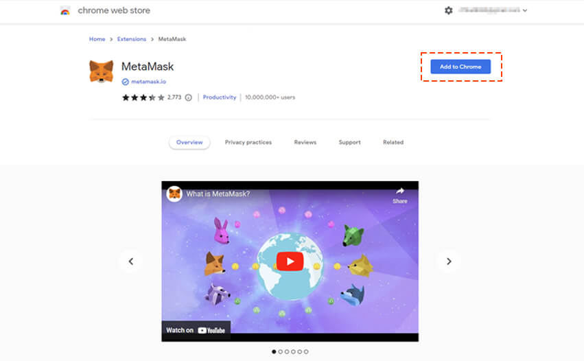 How to find the MetaMask extension in your browser